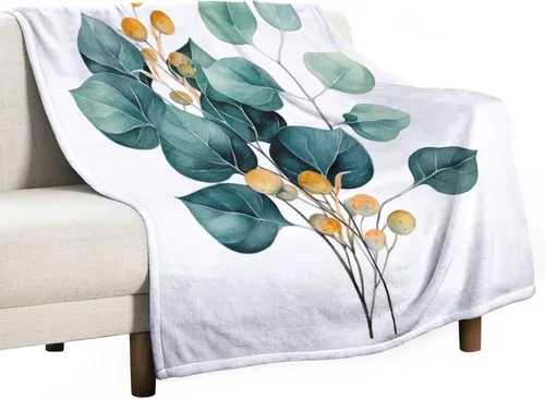 Miniatura 42 de Manta de vellón con estampado botánico de flores de terracota y primavera, manta de franela para el hogar, cama, sofá para niños y adultos, 70 x 80