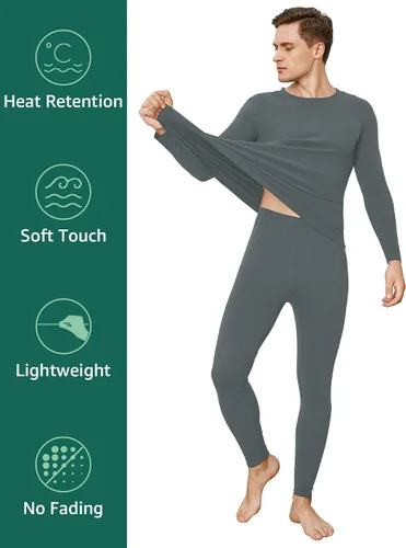 Miniatura 5 de INNERSY Conjunto de ropa interior térmica para hombre, ligero, capa base, pantalones largos para ejercicio de invierno