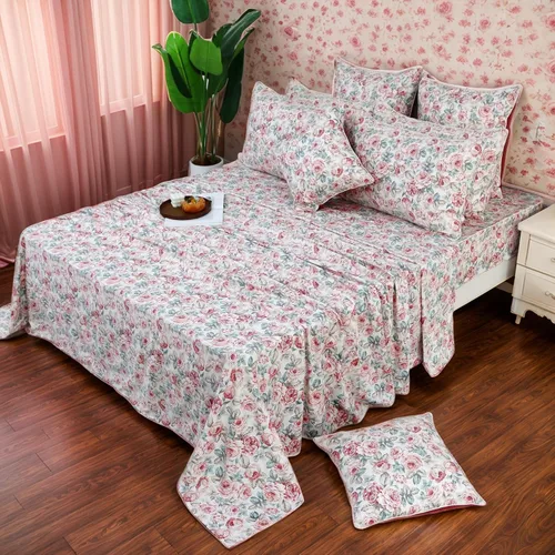 Miniatura 57 de FADFAY Juego de sábanas de rosas blancas, ropa de cama vintage floral de rosas, ropa de cama estilo rústico, 100% algodón egipcio percal, 800 hilos