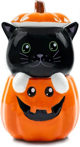 Miniatura 8 de Black Bear - Frasco de cerámica de dolomita de 10 x 7.9 pulgadas para galletas y dulces de uso diario con tapa hermética: perfecto para botes