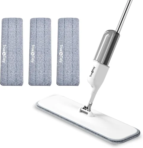 True & Tidy® 2 piezas de repuesto de almohadilla de fregona de microfibra para rociador SPRAY-250 multisuperficie con botella de agua recargable de