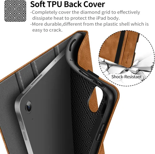 Miniatura 8 de H HOLIMET Funda para iPad Air de 11 pulgadas M3/M2 (2025/2024)/iPad Air de 4ª/5ª generación de 10.9 pulgadas 2022/2020 con soporte para lápiz, parte