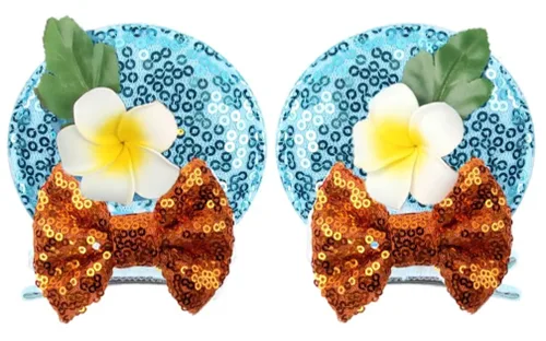Miniatura 7 de CLGIFT Diadema para el pelo, Minnie Ears para bebé/niño pequeño, diadema flexible, lentejuelas en ambos lados, lilo, niñas