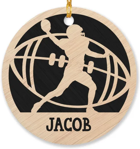 Miniatura 21 de Adorno de Navidad de balón de fútbol, adorno de fútbol personalizado con nombre, adorno de jugador de fútbol personalizado para árbol de Navidad