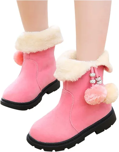 Miniatura 3 de Toddler Kids Snow Boots Booties Baby Girls Princess Shoes Non-Slip Girl's Fleece Lining Footwear Winter Warm Prewalker