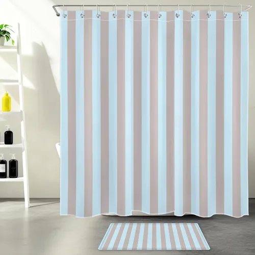 Miniatura 19 de LB Cortina de ducha a rayas naranjas y negras, cortina de ducha de arte estético de Halloween con patrón geométrico para baño, 60 x 72 pulgadas