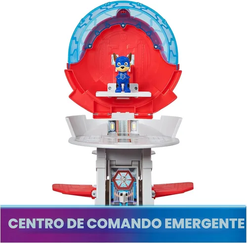 Miniatura 9 de Paw Patrol: The Mighty Movie, Cuartel General Portaaviones, con Figura de Acción de Chase y Mighty Pups Cruiser, Juguetes para Niños y Niñas de 3+