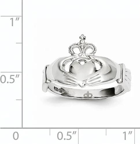 Miniatura 3 de 14k White Gold Claddagh Ring Celtic Fine Jewelry For Women Gifts For Her