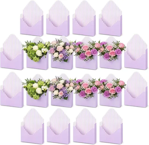 Miniatura 16 de Geyee 10 cajas sobre para ramo de floristería de graduación clase de 2026, ramo de flores de corazón rosa, embalaje de papel de regalo, bolsas