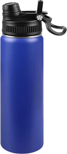 Miniatura 97 de Botella de agua aislada de 22 onzas, tapa 2 en 1 a prueba de fugas (sorbo/pajilla) + asa, botella de acero inoxidable para deportes, viajes, trabajo