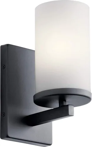 Miniatura 15 de Kichler Crosby 45495NI - Aplique de pared de 9.25 pulgadas en níquel cepillado, 1 luz contemporánea para pasillo o baño con cristal de ópalo