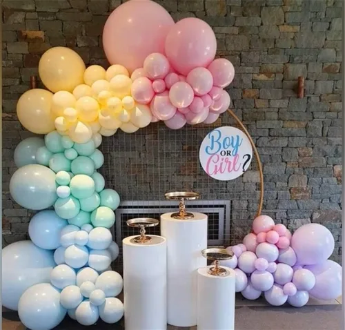 Miniatura 5 de Kit de arco de guirnalda de globos de arco iris, 171 piezas de globos de látex pastel, colores macarrón, 5, 10, 12, 18 pulgadas, cumpleaños, baby