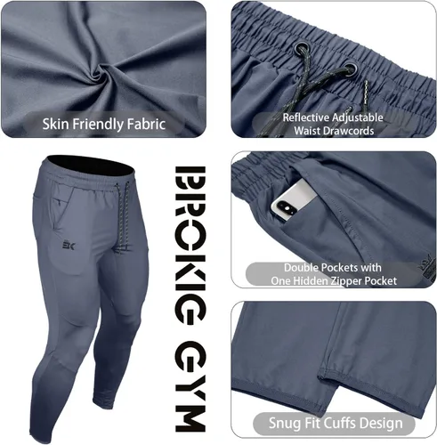 Miniatura 6 de BROKIG Mens Lightweight Gym Jogger Pants,Men's Workout Sweatpants with Zip Pocket