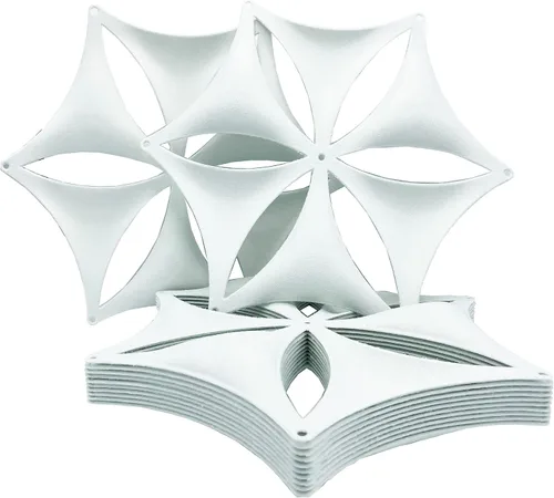 Miniatura 2 de Superficie de fibra de fieltro, tablero de fibra de poliéster de alta densidad, flor 3D, Venus, 14"x12", panel divisor de habitación colgante