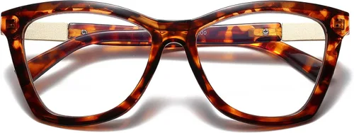 Miniatura 9 de Bevi Gafas de lectura antifatiga ocular, bloqueo de luz azul, marco cuadrado grande de gran tamaño con bisagra de metal para mujeres y hombres