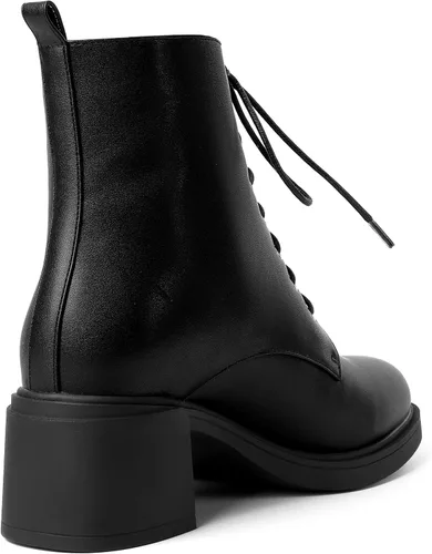 Miniatura 109 de ROSERWISH Botas altas de tacón bajo y grueso para mujer, con cordones, cómodas, modernas, con puntera redonda, de 2.5 pulgadas