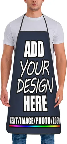 Miniatura 19 de Delantal personalizado personalizado para añadir nombre, foto, texto, logotipo, cocina ajustable para cocinero para hombres y mujeres