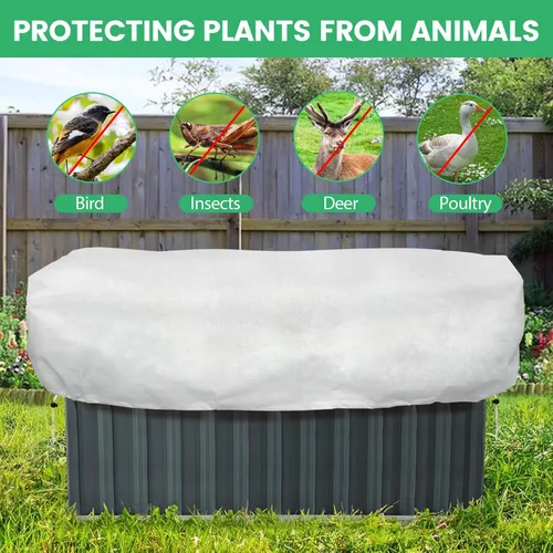 Miniatura 7 de Cubiertas para Plantas con Protección contra Heladas, Paquete de 2, Cubierta Rectangular para Cama de Jardín Elevada de 4.1 x 2 x 1.6 pies