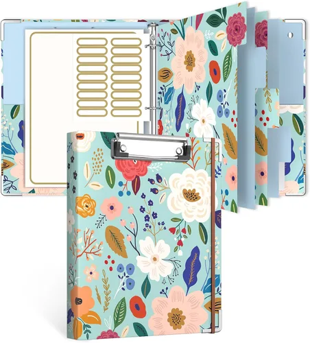 Miniatura 43 de Rouidr Carpeta de 3 anillos con portapapeles, 1 pulgada, 8.5 x 11 pulgadas, tamaño carta, carpetas organizadoras con pestañas divisorias y fundas