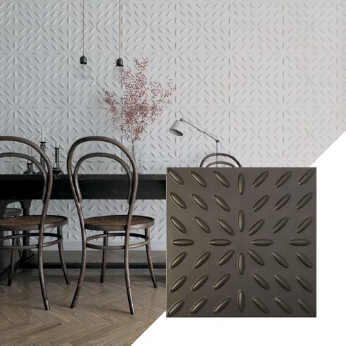 Miniatura 8 de Ekena Millwork WP20X20BLWH 19 5/8 pulgadas de ancho x 19 5/8 pulgadas de alto Blaze EnduraWall Decorativo 3D Panel de pared cubre 2.67 pies cuadrados