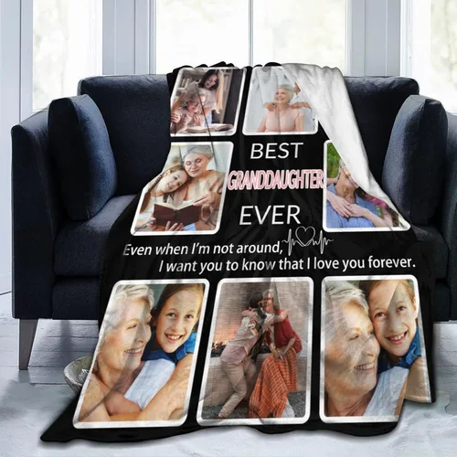 Miniatura 37 de Manta personalizada con collage de fotos, para hermana, amiga, madre, padre, familia, mascotas, parejas, en Navidad, cumpleaños, aniversario, regalo