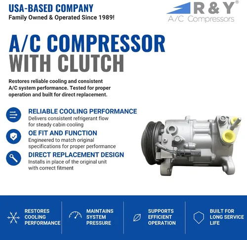 Miniatura 2 de Compresor de aire acondicionado automotriz RYC y embrague de A/C AIG381