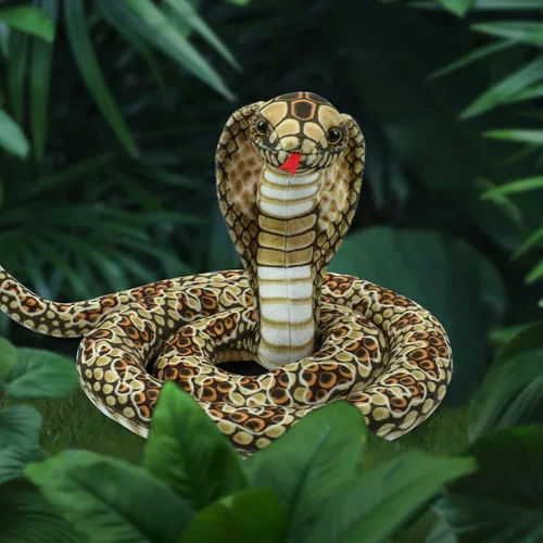 Miniatura 3 de Romart Animales de peluche de serpiente Cobra de 67 pulgadas, gran juguete de peluche realista de Cobra, animales de peluche gigantes y realistas