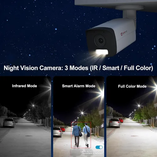 Miniatura 3 de Anpviz Cámara bala IP PoE 4K con visión nocturna inteligente de doble color de luz de 100 pies, cámara IP de seguridad de 8 MP para interiores