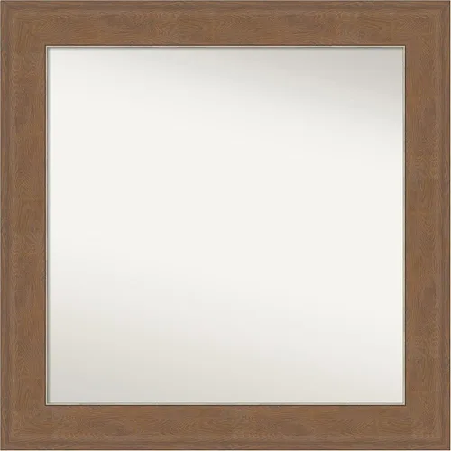 Amanti Art Espejo de baño marrón para sobre el fregadero, 25 x 25 pulgadas, hecho a medida, espejo de tocador cuadrado marrón medio, marco de madera