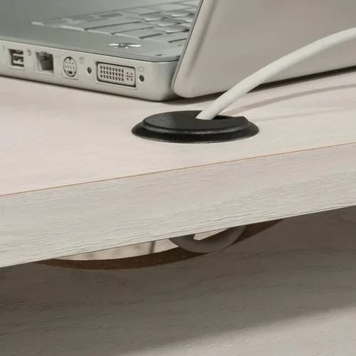 Miniatura 10 de Sauder Summit Station - Escritorio esquinero en forma de L para oficina en casa con cajón y estante de almacenamiento abierto, en roble glaciar