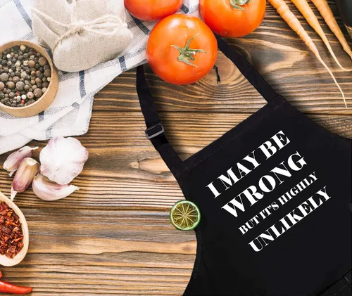Miniatura 4 de Divertidos delantales para hornear para mujeres y hombres con 2 bolsillos, delantal impermeable ajustable para cocinar cocina a la parrilla