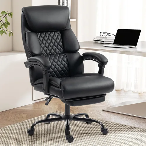 Miniatura 13 de Silla de oficina – Silla ergonómica de escritorio para computadora con respaldo alto con función mecedora y soporte lumbar, silla ejecutiva cómoda