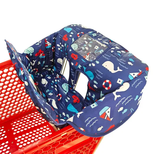Miniatura 8 de Funda para carrito de compras y silla alta 2 en 1 para bebé, funda acolchada, estilo plegable y enrollable, portátil con bolsa de transporte