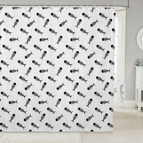 Miniatura 25 de Manfei Cortinas de ducha para niños con diseño de perros de dibujos animados, bonitas cortinas de baño para niñas y niños pequeños, cortinas