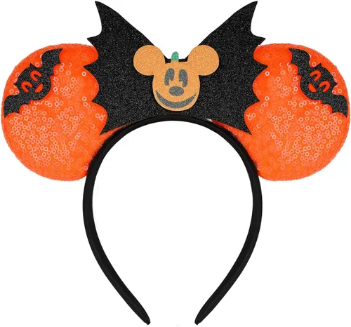 Miniatura 30 de FANYITY - Orejas de ratón, diadema con lentejuelas brillantes para cosplay de ratón para niños, niñas y mujeres, para Halloween y viaje a Disney