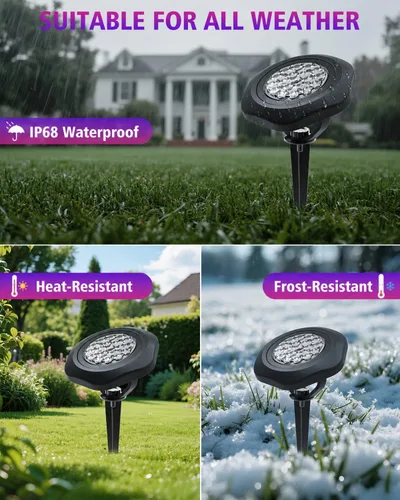 Miniatura 5 de Focos solares para exteriores, impermeables, IP68, 3 en 1, LED que cambian de color, luces solares de paisaje, 2 modos de luz, luces de camino