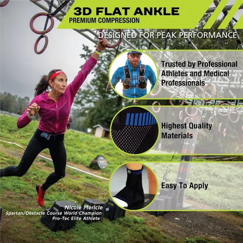 Miniatura 2 de Pro-Tec Athletics Soporte de tobillo plano 3D, ajuste personalizado, tela transpirable, estiramiento multidireccional para apoyo y flexibilidad