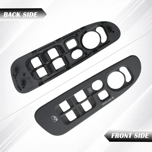 Miniatura 5 de Bisel del interruptor de ventana de puerta Gray Master Power del lado delantero del conductor para Dodge Ram 1500 2500 3500 Quad Cab 2002-2008