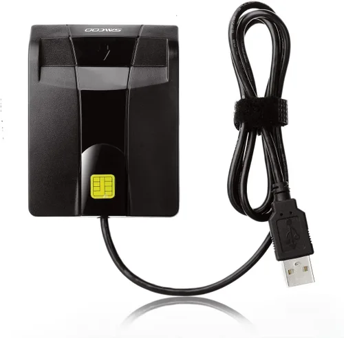 Miniatura 3 de SAICOO Lector de tarjetas inteligentes DOD militar USB de acceso común CAC lector de tarjetas, compatible con Mac OS, Win (versión horizontal)