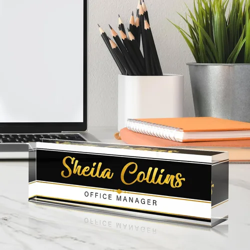 Miniatura 3 de Placa de nombre personalizada para escritorio, regalos de agradecimiento a los empleados, decoración de oficina, acrílico personalizado, accesorios