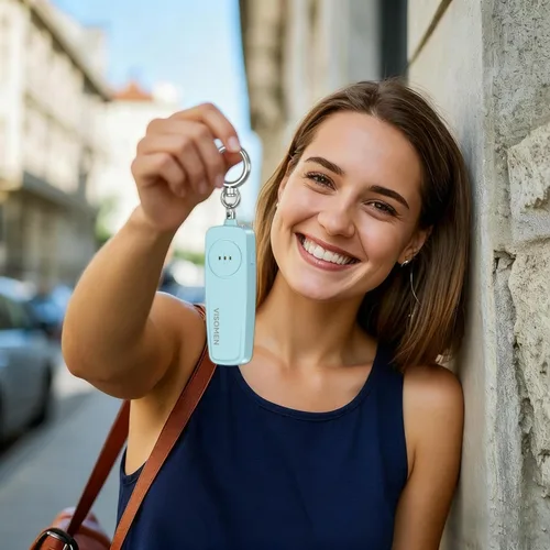 Miniatura 3 de Llavero de alarma de seguridad personal para mujeres, paquete de 3, sirena fuerte con luz LED intermitente, dispositivo de seguridad de emergencia