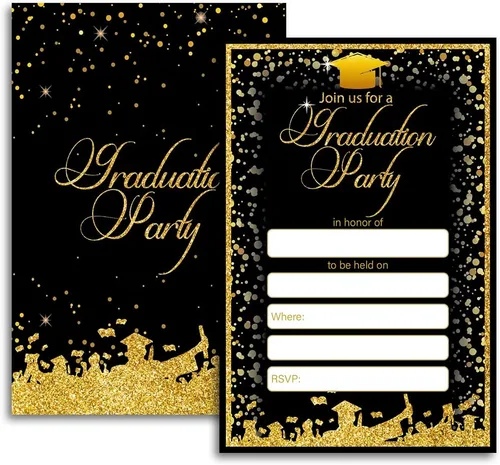Miniatura 6 de FujLoy 20 tarjetas con sobres, invitaciones para fiestas de graduación 2025, 2025 universidad, escuela secundaria, celebración de graduación 005