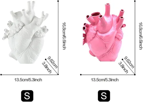 Miniatura 7 de Florero de corazón, escultura de resina, arte de corazón creativo, florero, maceta, decoración del hogar, sala de estar, escritorio, mesa