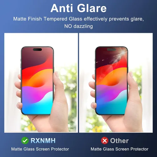 Miniatura 4 de [2+1 para iPhone 16 Pro Protector de pantalla de privacidad mate y protector de lente de cámara, antideslumbrante, antiespía 9H, película de vidrio