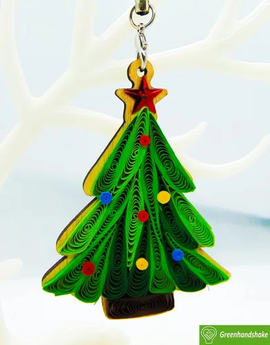 Miniatura 2 de Árbol de Navidad, decoración del hogar, decoración navideña, adorno hecho a mano, ornamento quilled, bolso, mochila, bolso, teléfono móvil