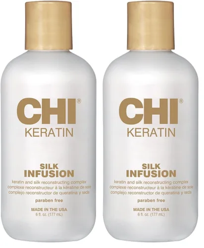 Miniatura 10 de CHI Infusión de seda de queratina, suero hidratante para el cabello para restaurar la suavidad y el brillo, ayuda a secar el cabello dañado, sin