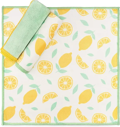 Miniatura 4 de Full Circle Renew Collection - Paños de microfibra reciclada multiusos con estampado cítrico, 12.01 x 3.00 pulgadas, juego de 3 – Se limpia con solo