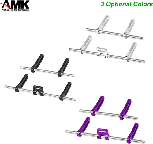 Miniatura 6 de AMK Ajustable Escala 1/10 Montaje de parachoques delantero trasero, juego de parachoques de metal completo para RC Crawler Body LCG Chassis Axial