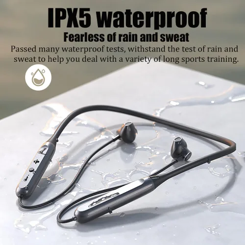 Miniatura 3 de Auriculares magnéticos con banda para el cuello, semiintraurales, IPX5, impermeables, alrededor del cuello, 8 horas de reproducción, Bluetooth V5.3