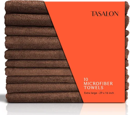 Miniatura 8 de TASALON Toalla de microfibra para el pelo para salón, paquete de 10, 29 x 16 pulgadas, toallas faciales de secado rápido y ultrasuaves con absorción